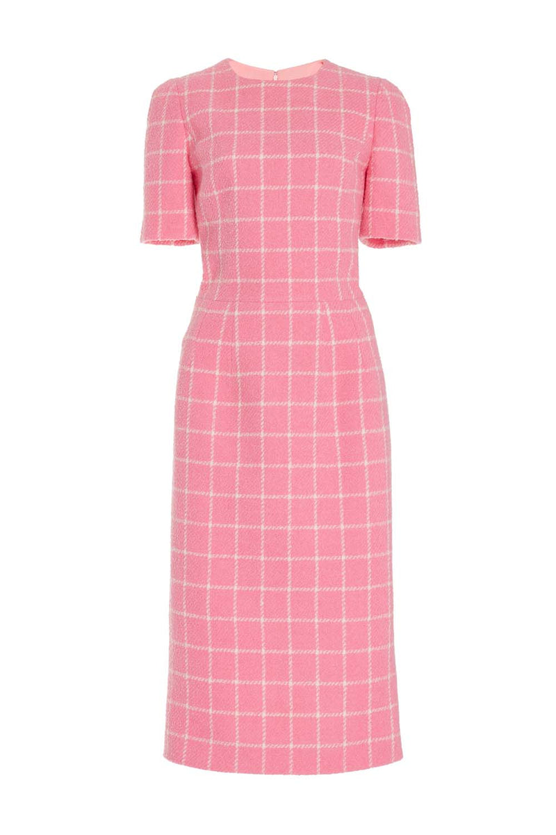 Boucle Windowpane Tweed Dress