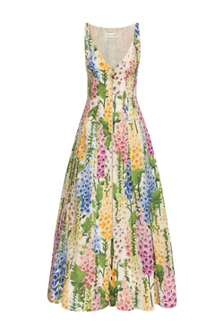 Foxglove Cotton Poplin Dress