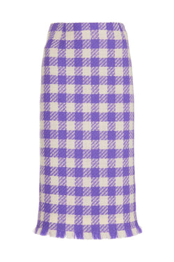 Twill Check Tweed Pencil Skirt