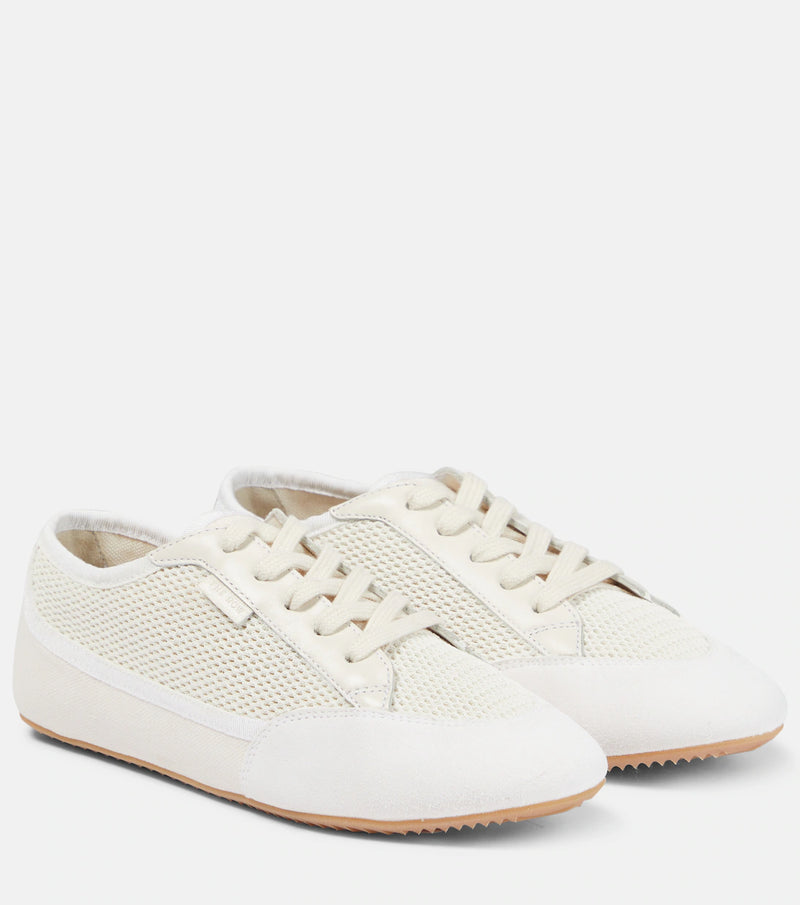 Bonnie Leather-Trimmed Suede, Mesh and Canvas Sneakers