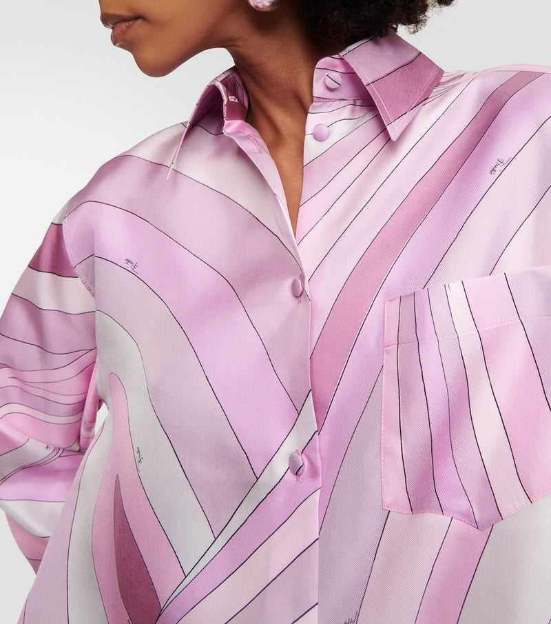 Iride-Print Silk Twill Shirt