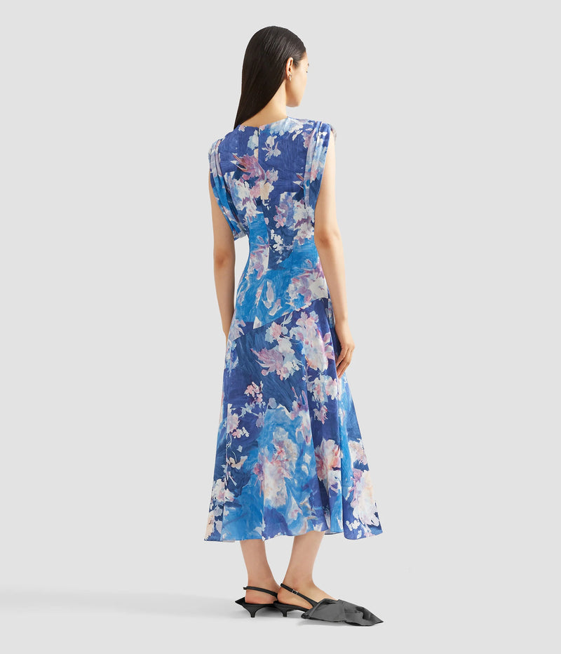 Floral Satin Midi Dress