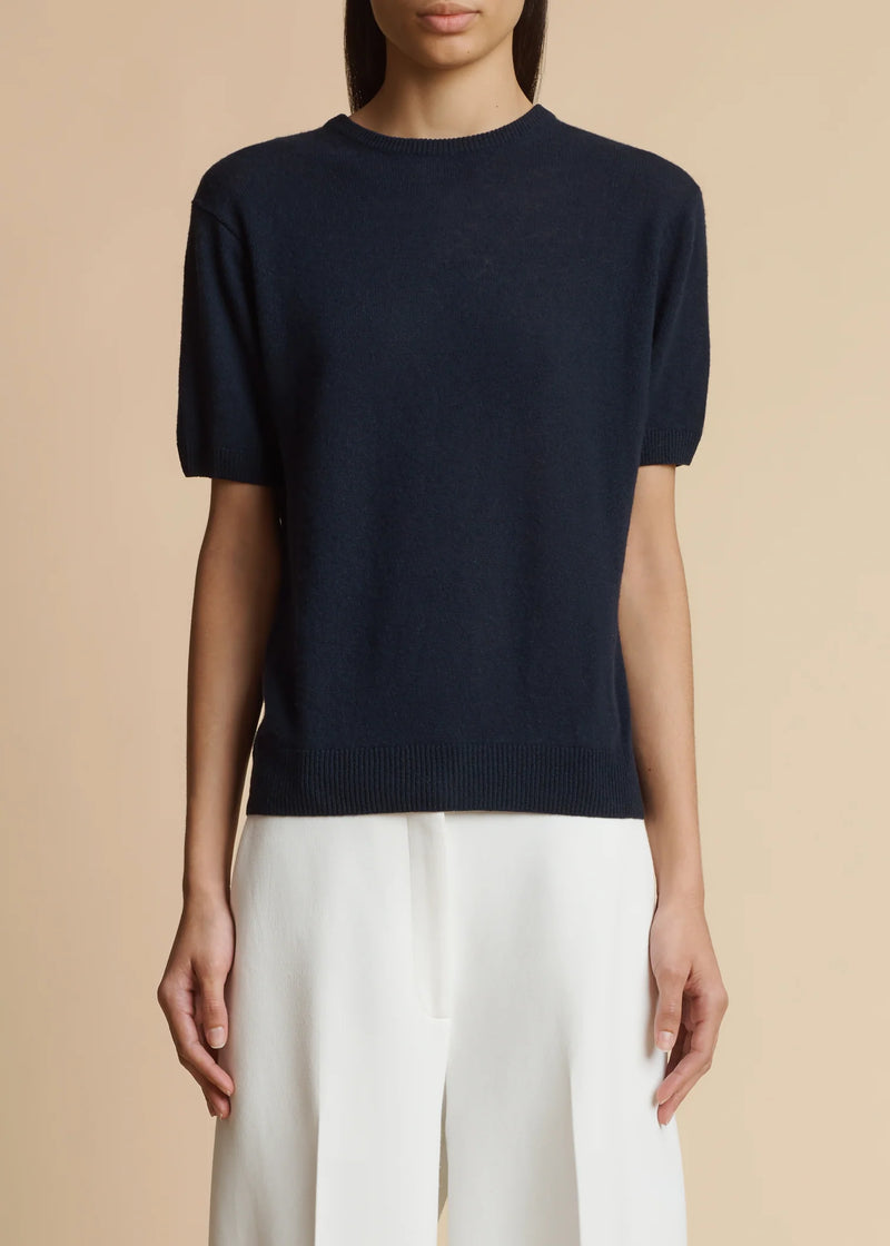 Pierre Short Sleeve Cashmere Knit Top