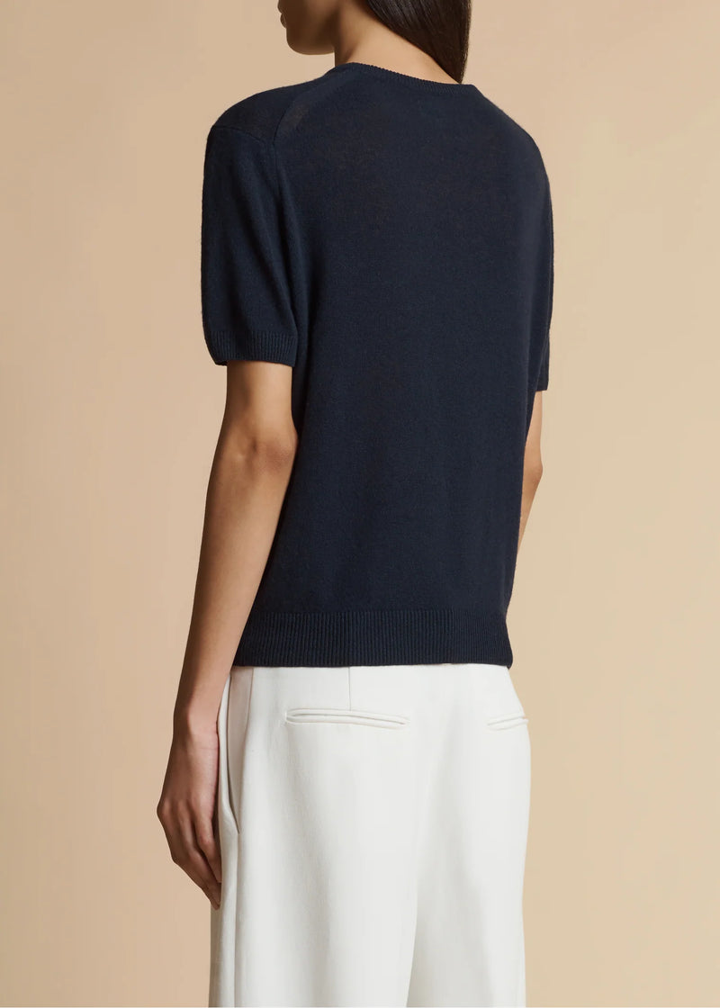 Pierre Short Sleeve Cashmere Knit Top