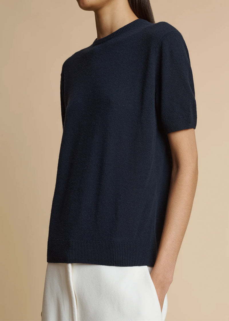 Pierre Short Sleeve Cashmere Knit Top