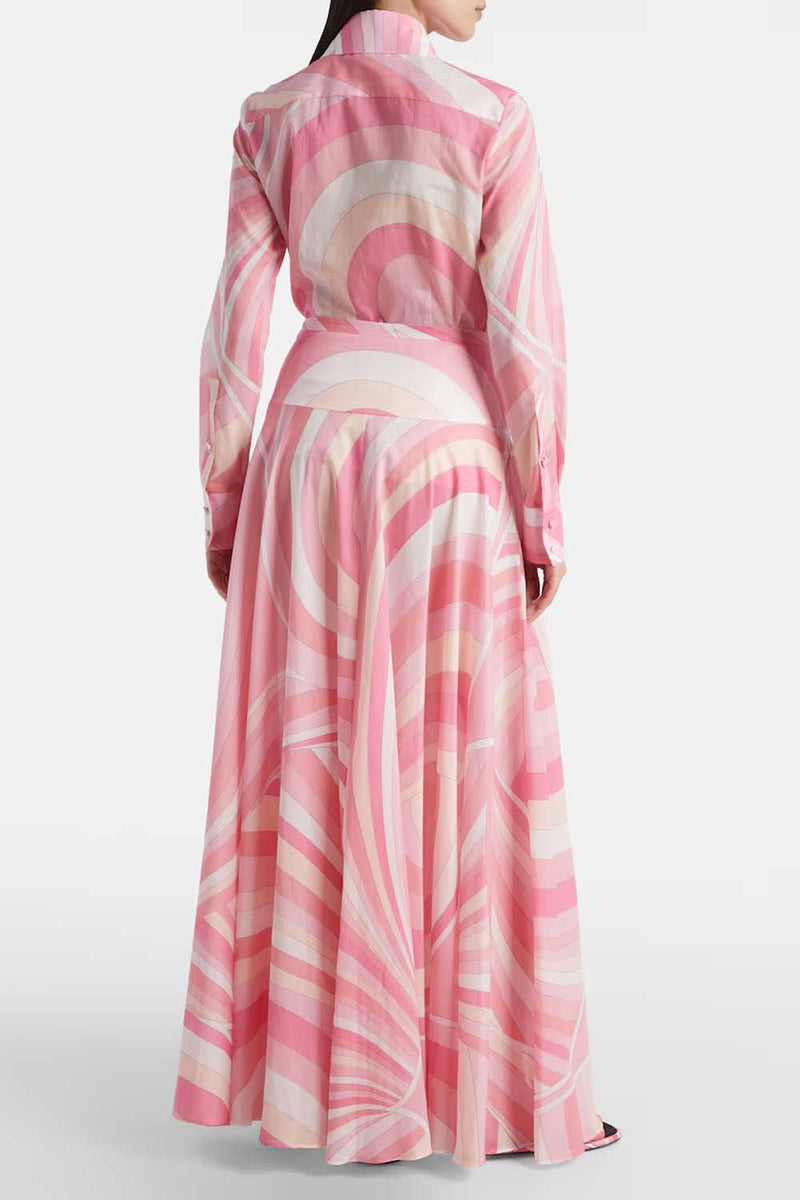 Iride Print Cotton Maxi Skirt