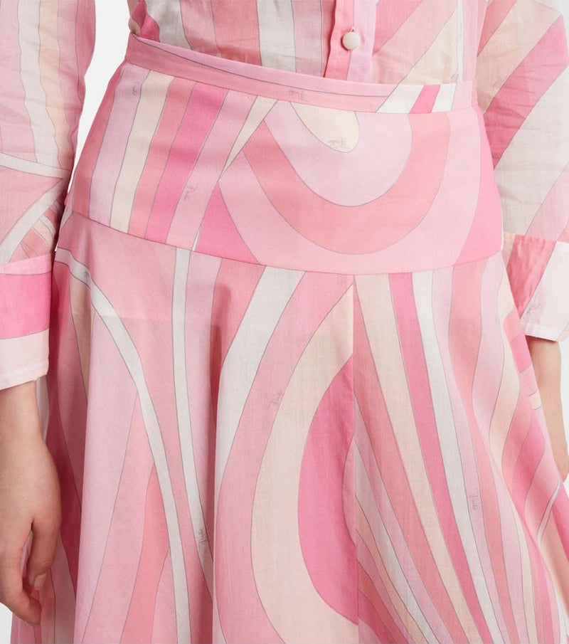 Iride Print Cotton Maxi Skirt