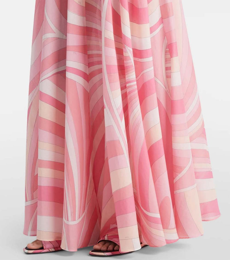 Iride Print Cotton Maxi Skirt