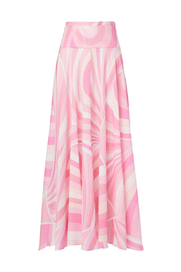 Iride Print Cotton Maxi Skirt