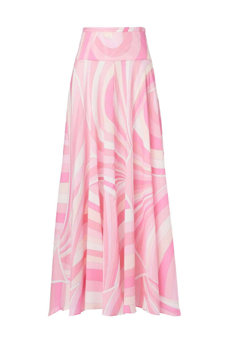 Iride Print Cotton Maxi Skirt