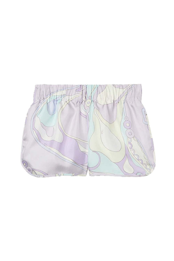 Orchidee Print Silk Shorts