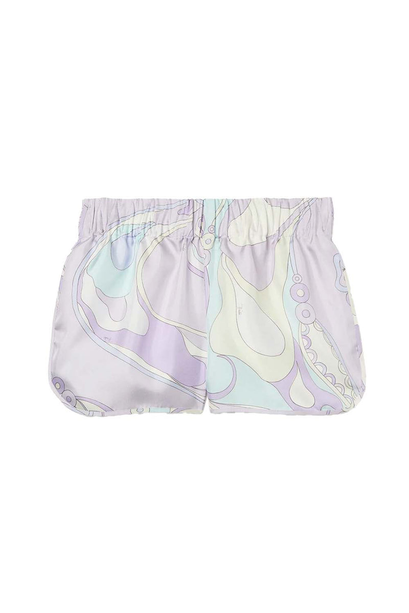 Orchidee Print Silk Shorts