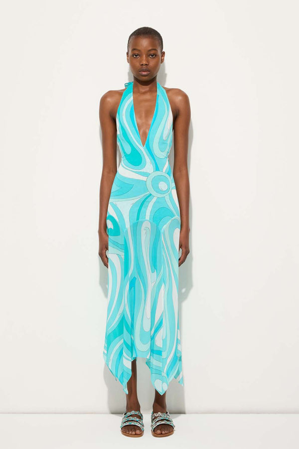 Lightweight Jersey Halterneck Dress