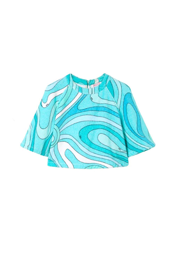 Marmo Print Terry Cloth Top