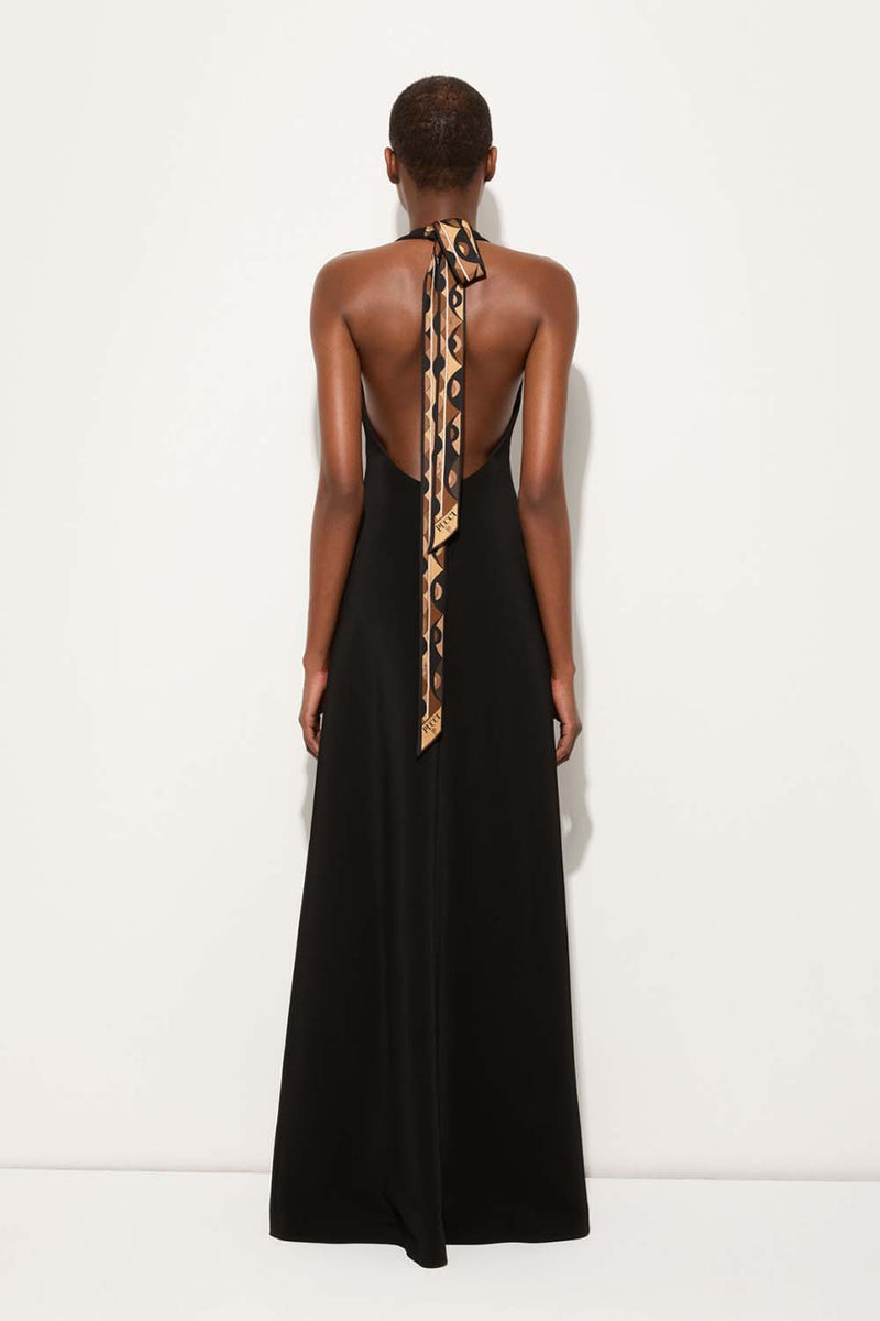 Front Slit Halterneck Maxi Dress