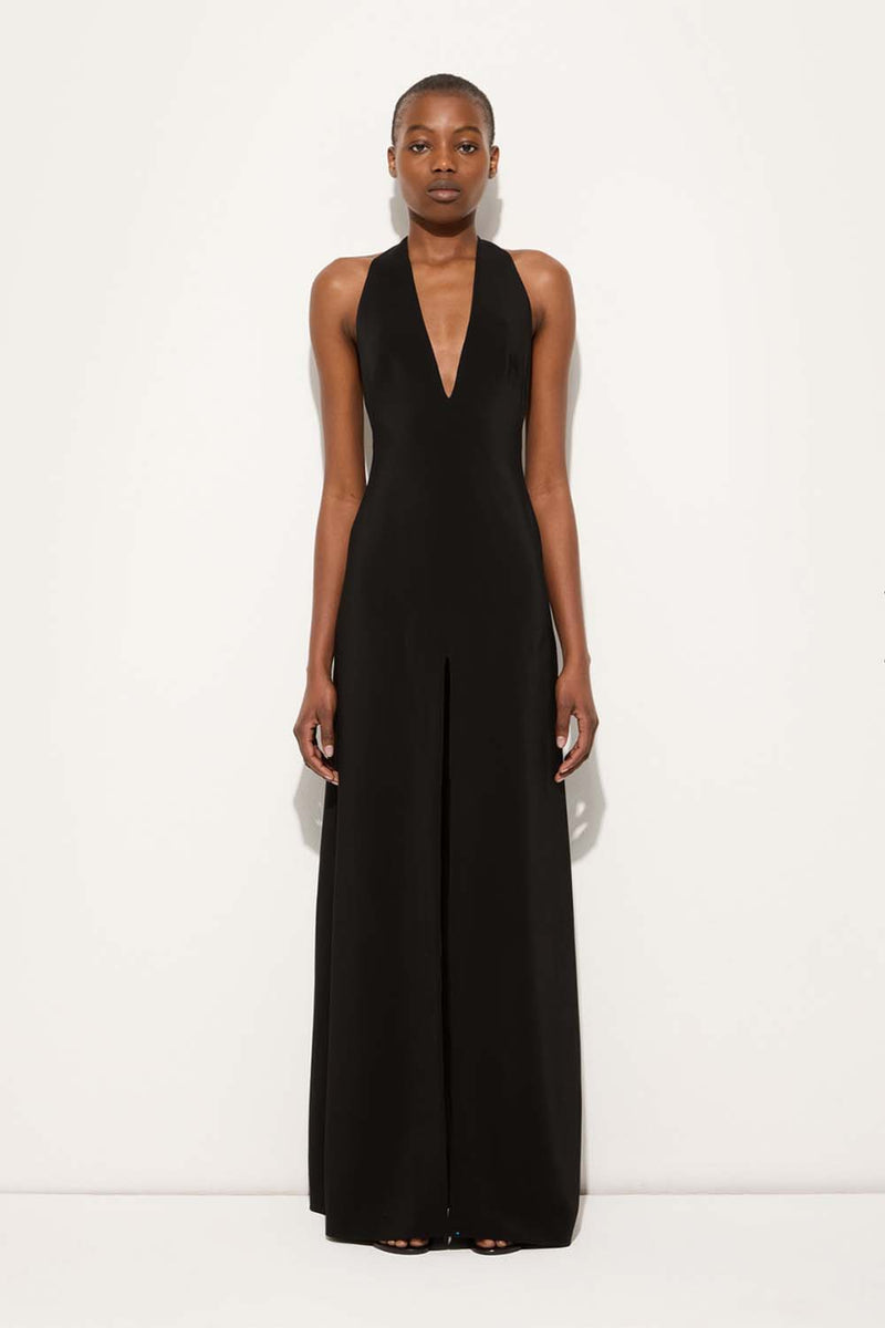Front Slit Halterneck Maxi Dress