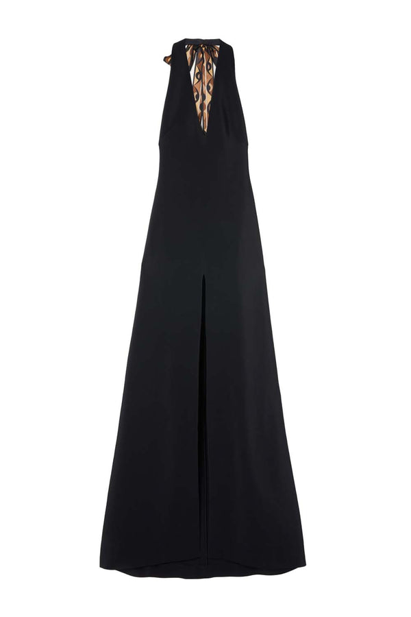 Front Slit Halterneck Maxi Dress