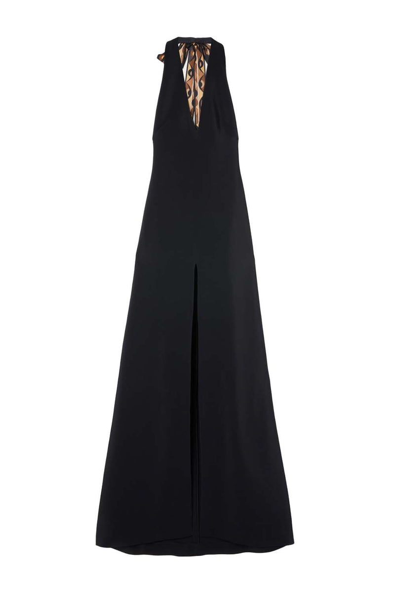 Front Slit Halterneck Maxi Dress