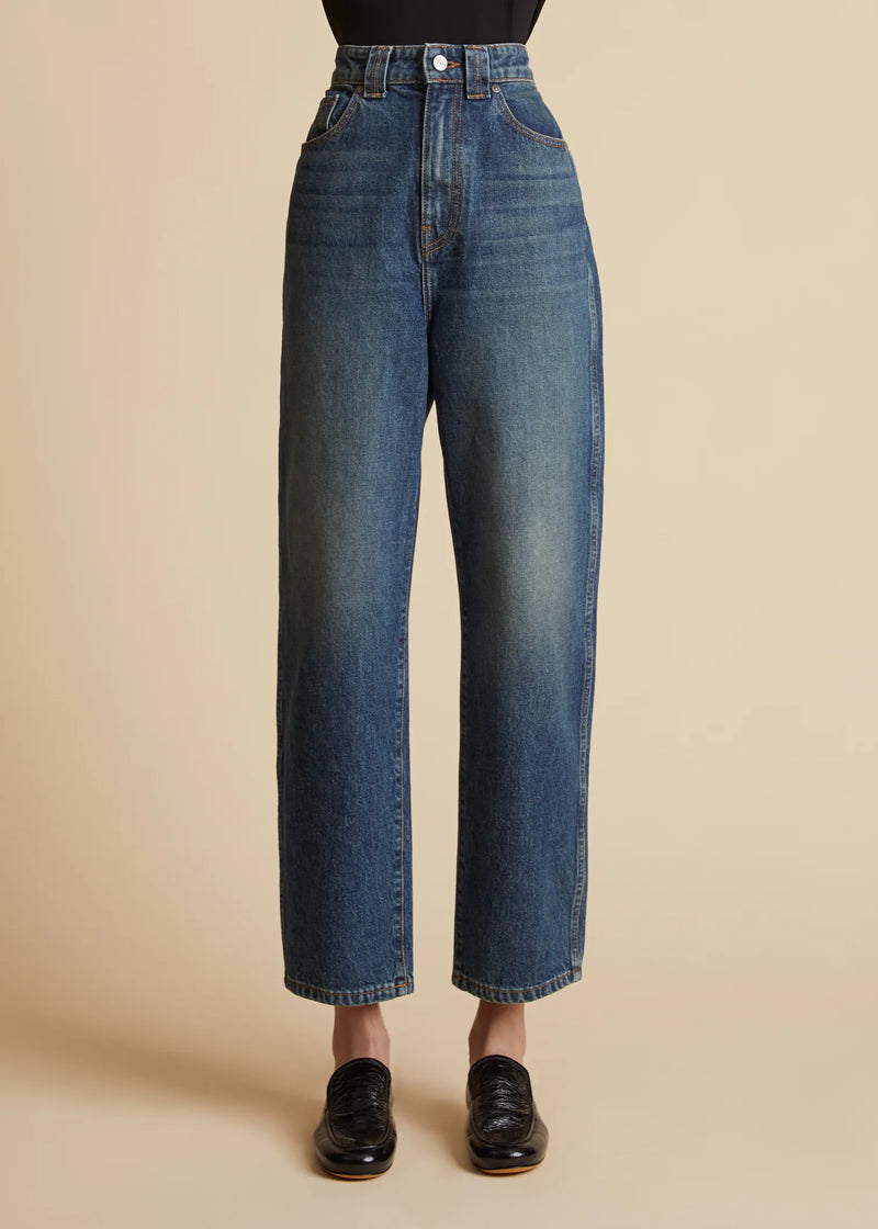 Shalbi Rigid High-Rise Straight-Leg Jeans