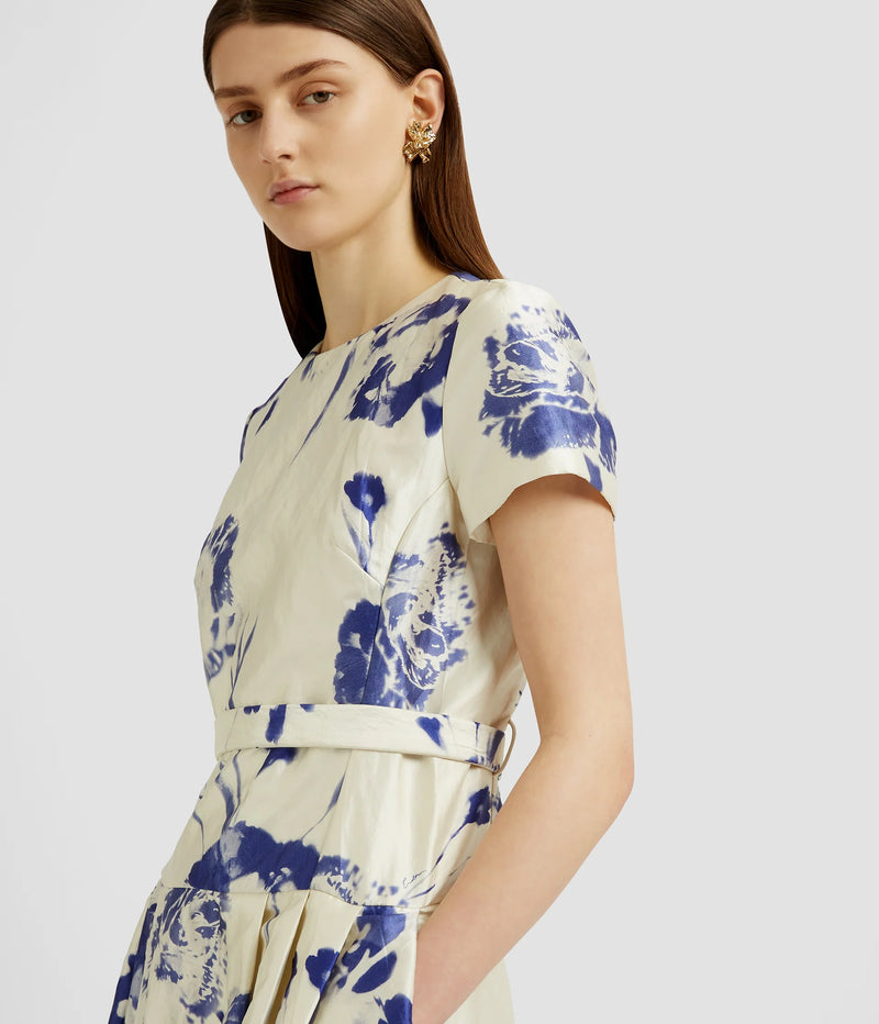 Floral Satin Cocktail Dress
