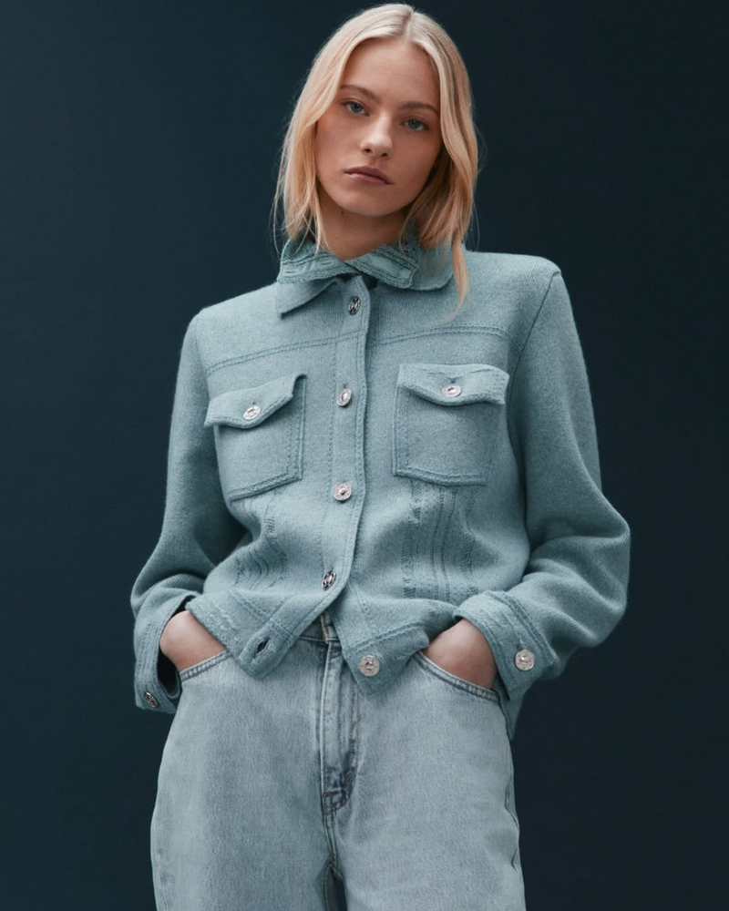 Cashmere & Cotton-blend Denim Jacket