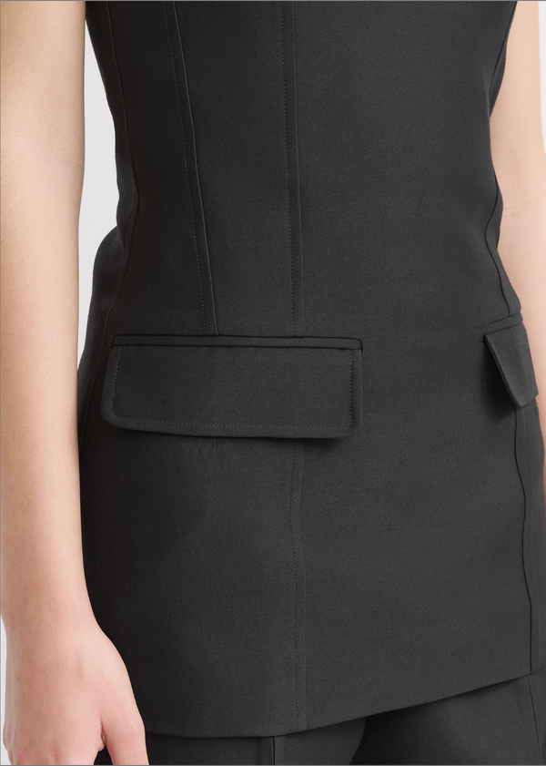 Strapless Crepe Pocket Top