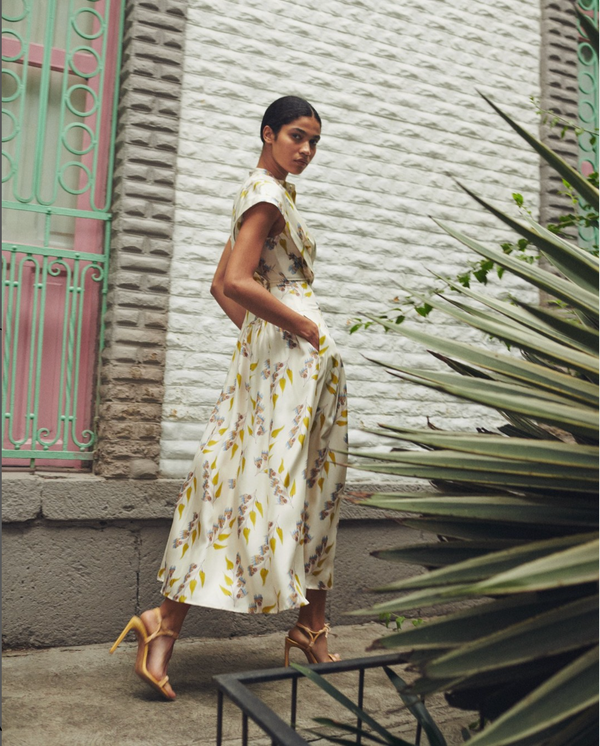 Lausanne Button Up Silk Dress