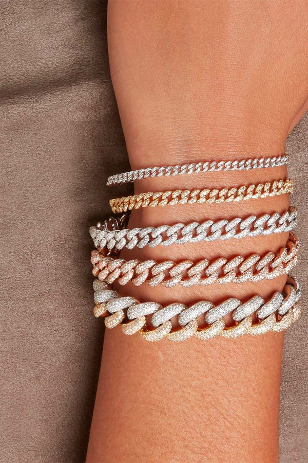 Diamond Two-Tone Medium Pave Link Bracelet