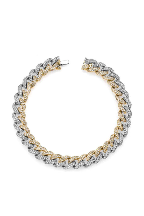 Diamond Two-Tone Medium Pave Link Bracelet