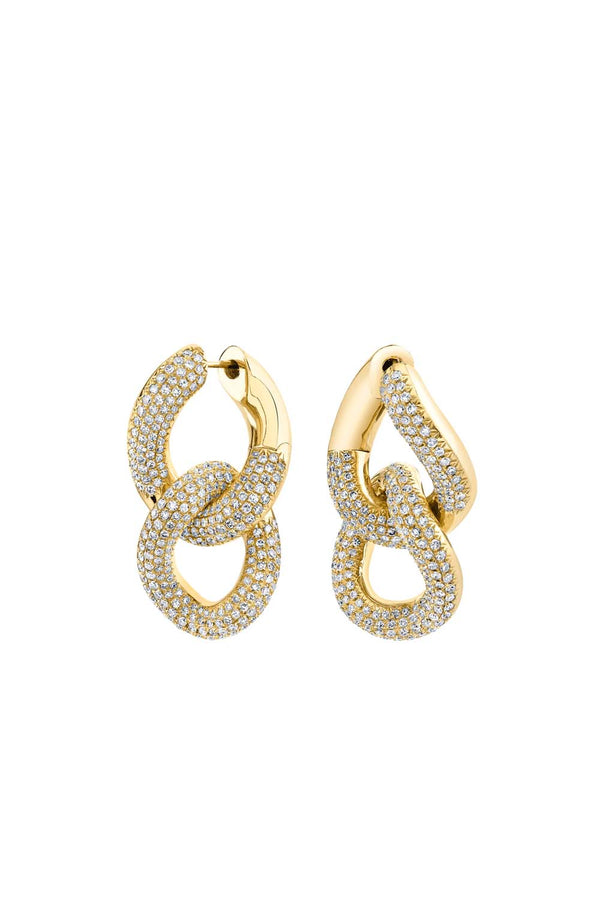 Diamond Double Pave Link Earrings