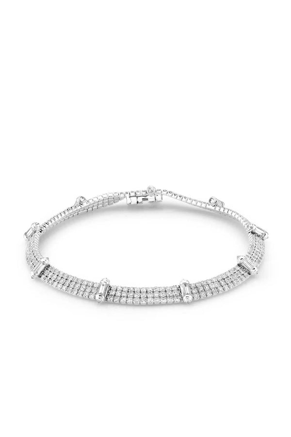 Diamond Triple Thread & Ripple Bracelet