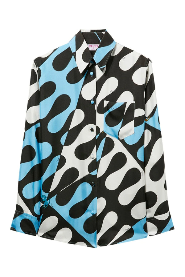 Silk Twill Print Shirt