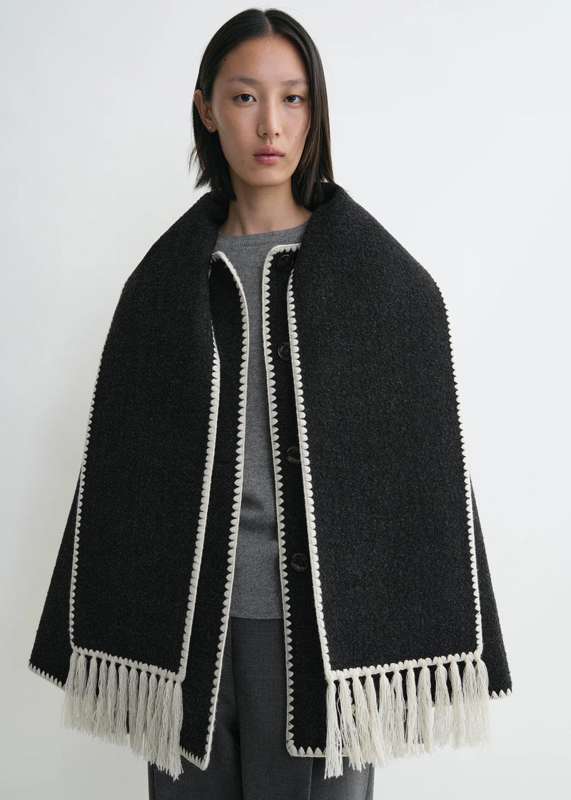 Embroidered Scarf Jacket
