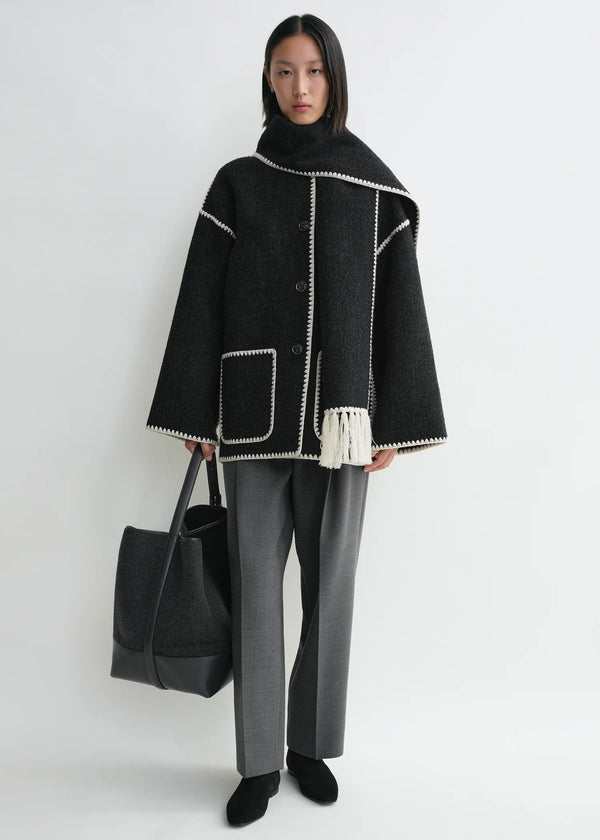 Embroidered Scarf Jacket