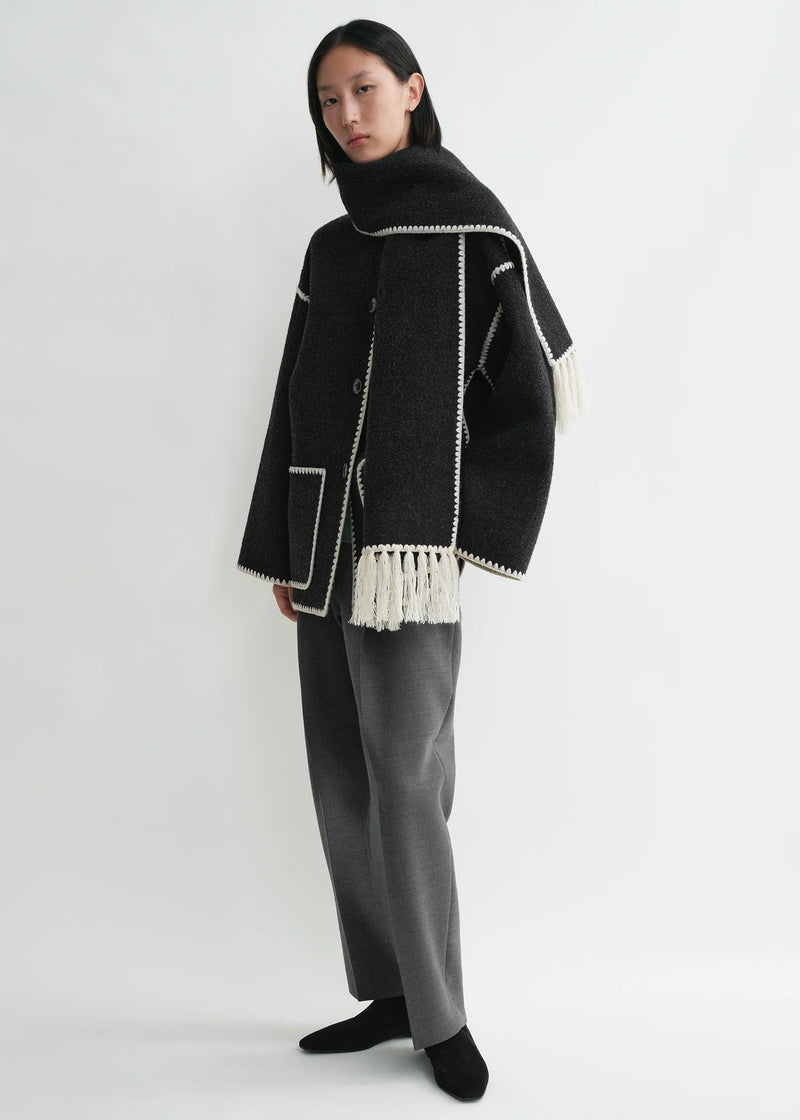 Embroidered Scarf Jacket