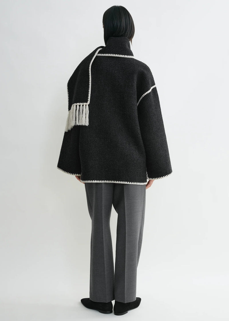 Embroidered Scarf Jacket
