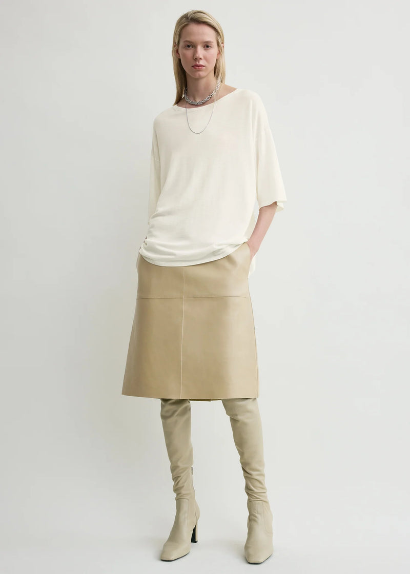 Panelled Leather Skirt