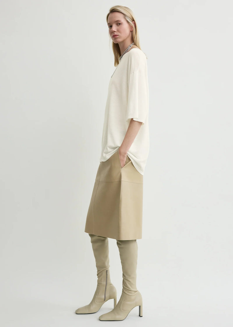 Panelled Leather Skirt