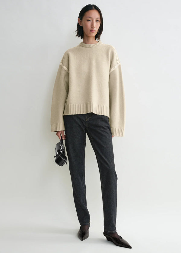 Embroidered Wool & Cashmere Oversized Knit