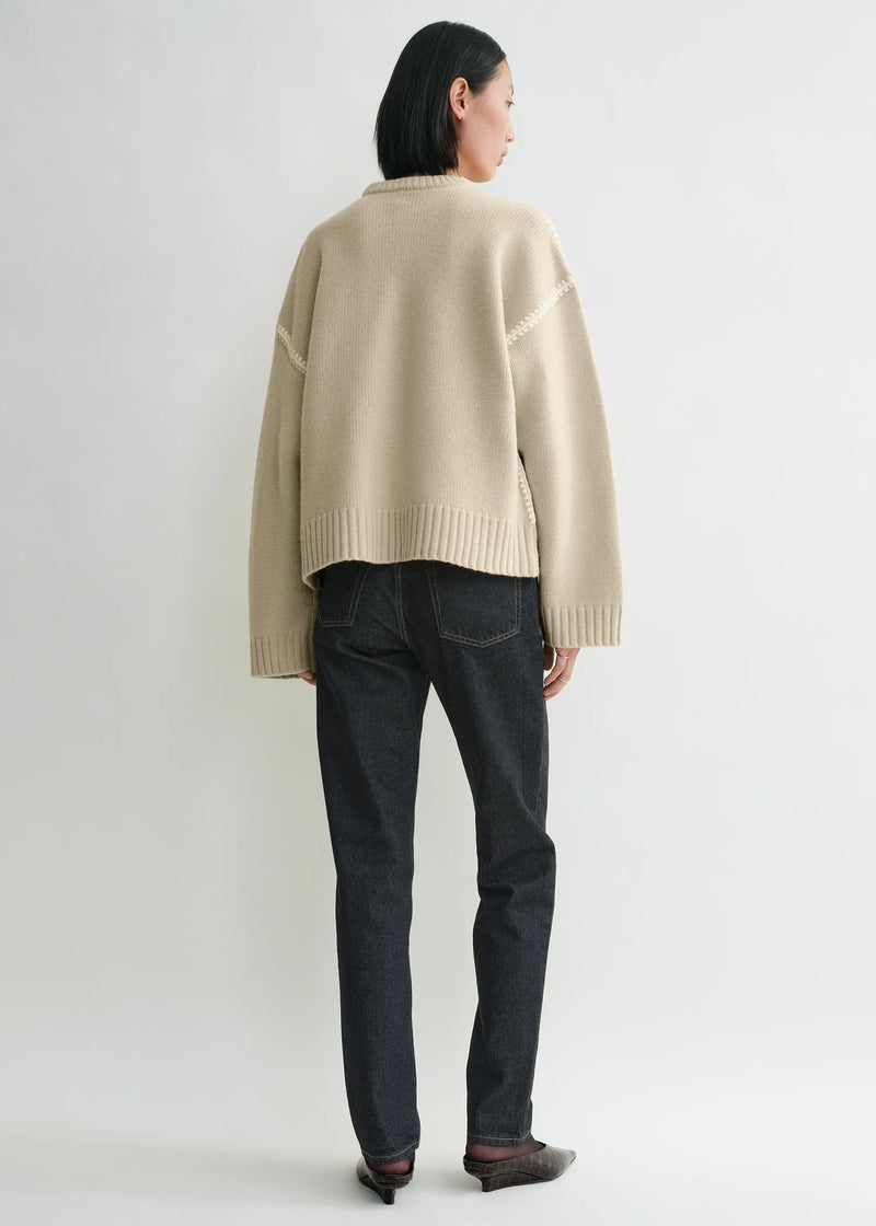 Embroidered Wool & Cashmere Oversized Knit