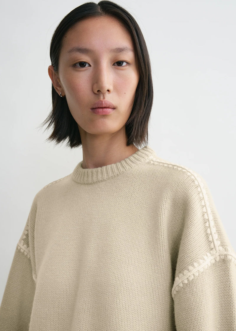 Embroidered Wool & Cashmere Oversized Knit