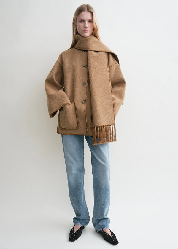Draped Fringed Wool-Blend Bouclé Jacket