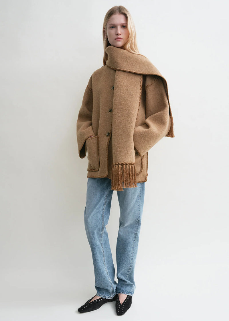 Embroidered Scarf Jacket