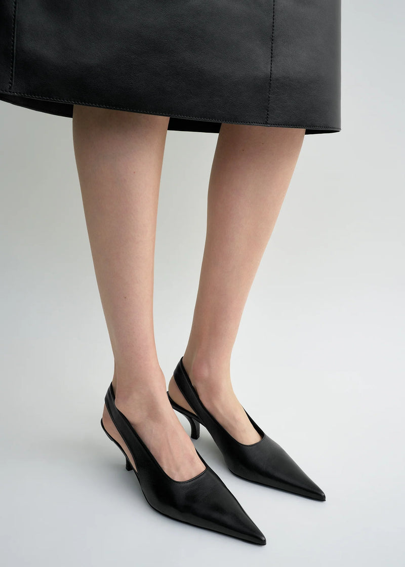 Leather Slingback Pumps