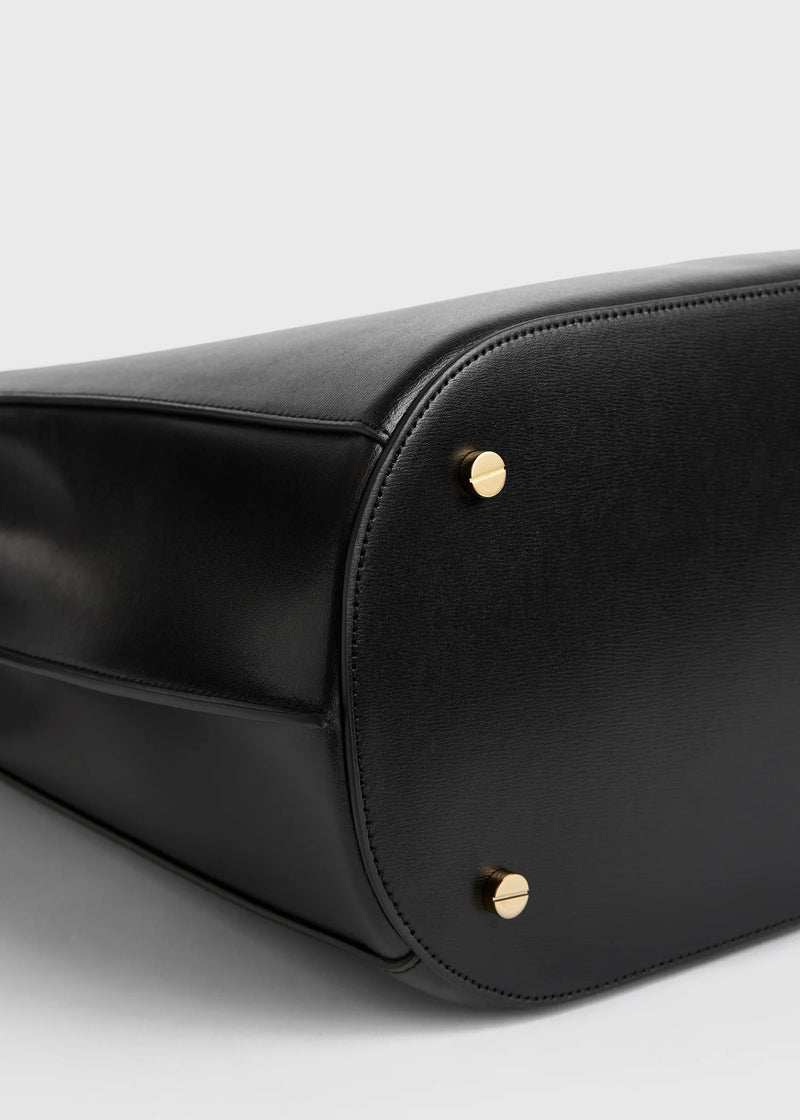 Belted Leather Bucket Bag