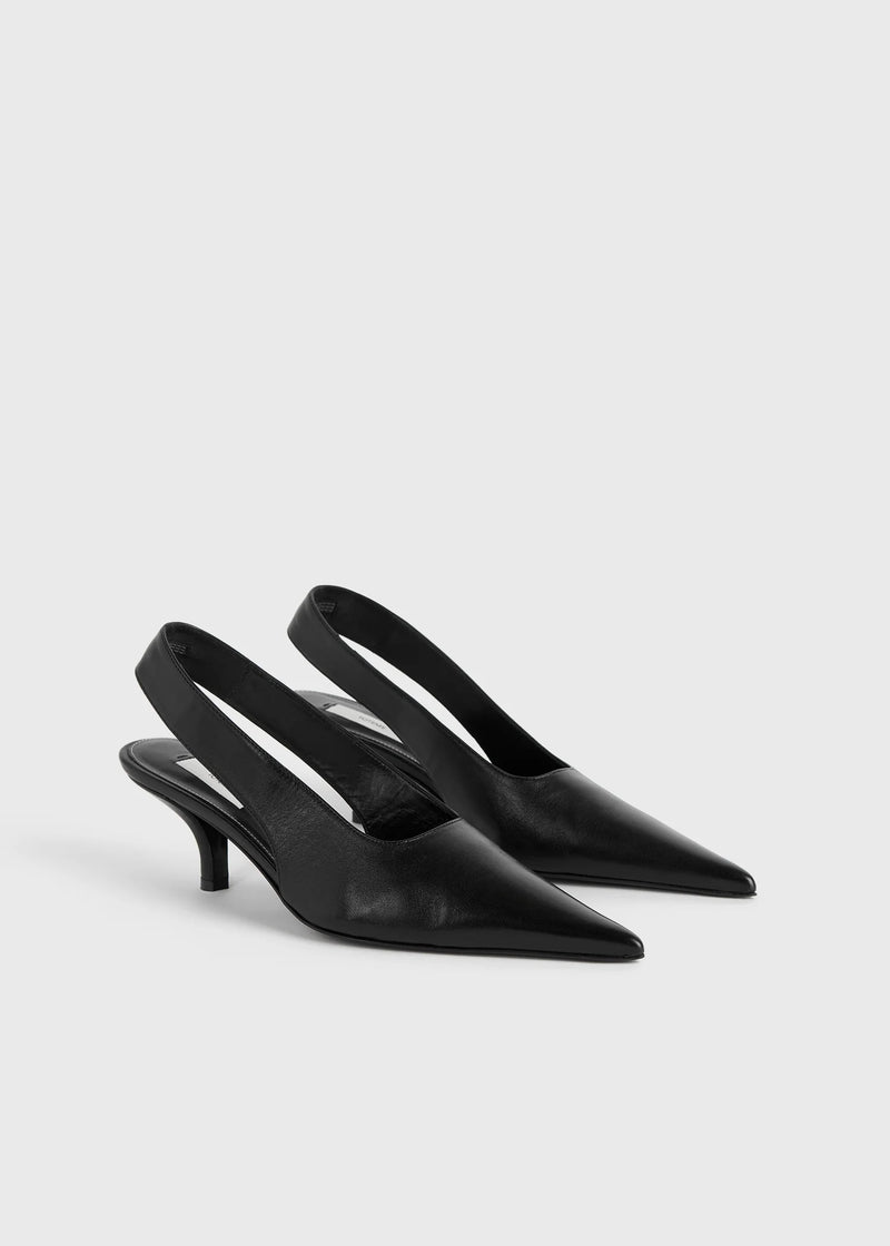 Leather Slingback Pumps