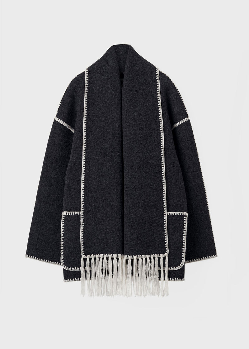 Embroidered Scarf Jacket