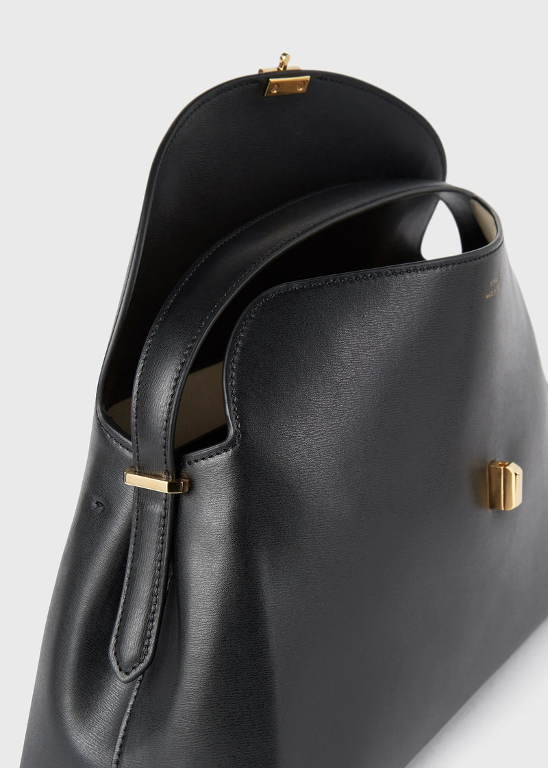 T-Lock Leather Top Handle Bag