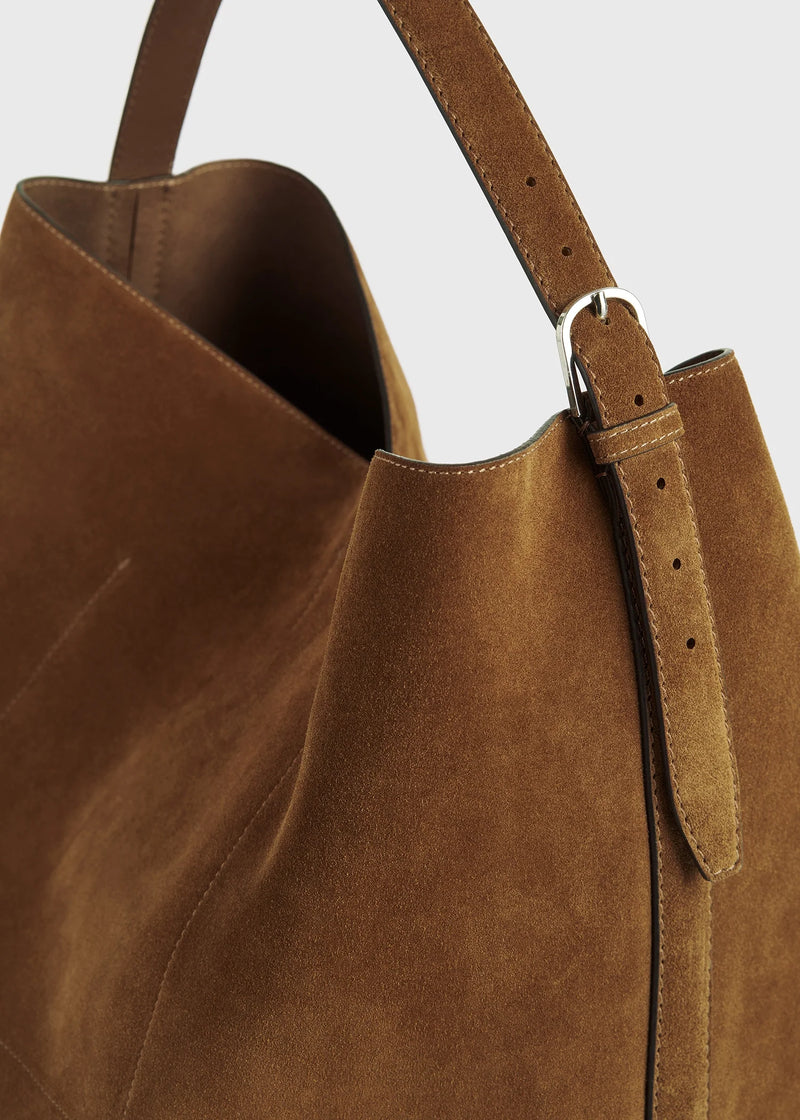 Belted Suede Tote Bag