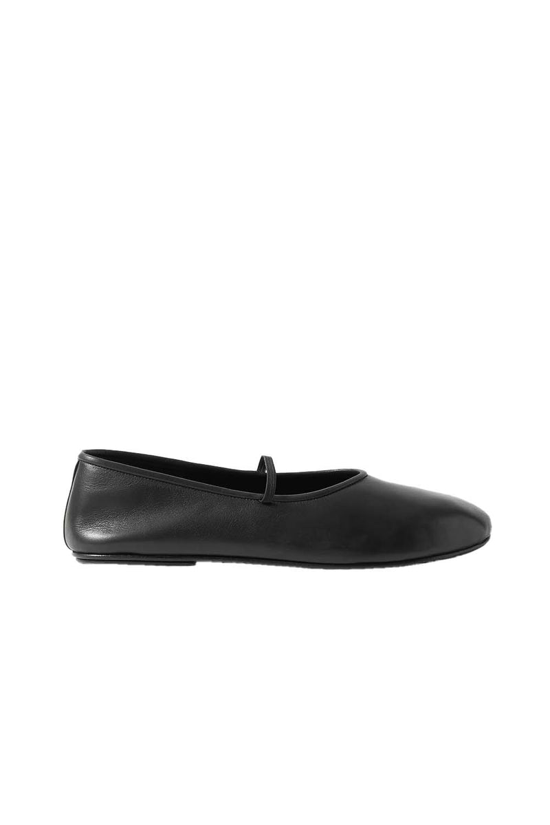 Elastic Leather Ballet Flats